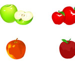 Apple and Orange Vector Graphic Set